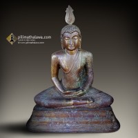16 inches height brass antique Sri Lanka buddha statue- අගල් 16 උස බුද්ධ ප්‍රතිමාව
