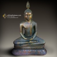 27 inches height brass antique Sri Lanka buddha statue- අගල් 27 උස බුද්ධ ප්‍රතිමාව 