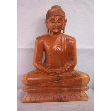 12" height wood Buddha stature