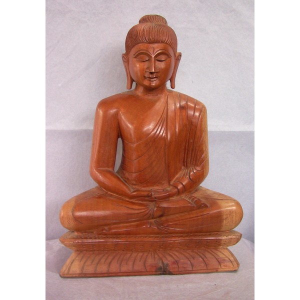 12" height wood Buddha stature